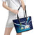 Nicaragua Independence Day Leather Tote Bag Motmot Plumeria Floral - Wonder Print Shop