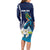 Nicaragua Independence Day Long Sleeve Bodycon Dress Motmot Plumeria Floral - Wonder Print Shop