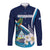 Nicaragua Independence Day Long Sleeve Button Shirt Motmot Plumeria Floral - Wonder Print Shop