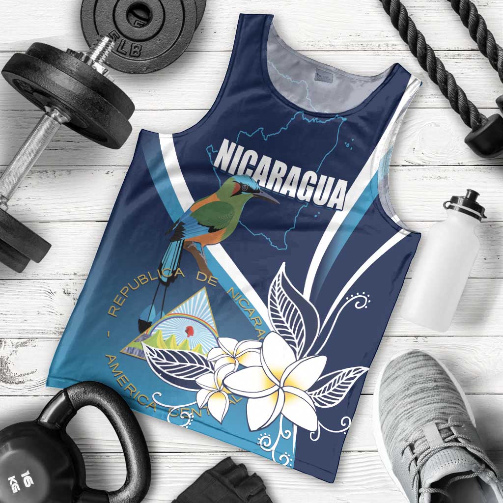 Nicaragua Independence Day Men Tank Top Motmot Plumeria Floral - Wonder Print Shop