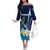 Nicaragua Independence Day Off The Shoulder Long Sleeve Dress Motmot Plumeria Floral - Wonder Print Shop