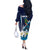 Nicaragua Independence Day Off The Shoulder Long Sleeve Dress Motmot Plumeria Floral - Wonder Print Shop