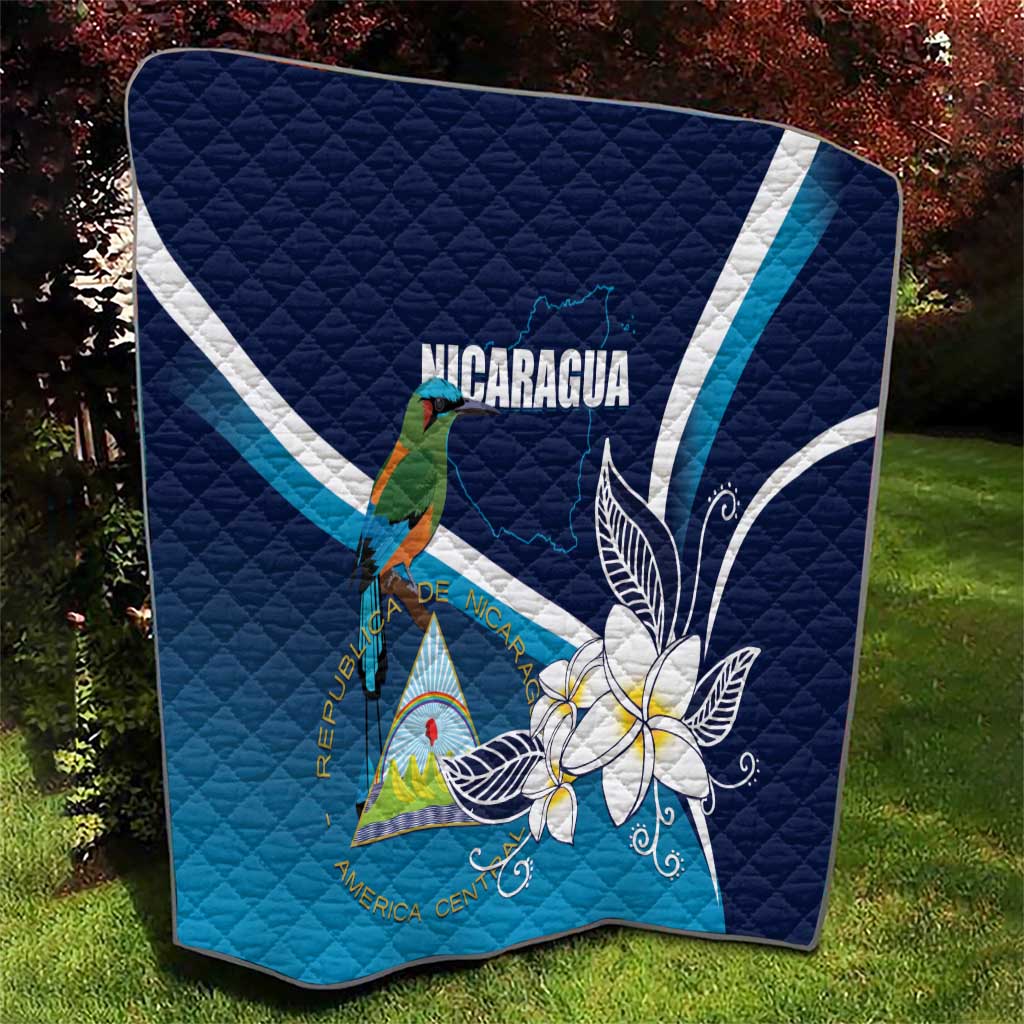 Nicaragua Independence Day Quilt Motmot Plumeria Floral - Wonder Print Shop