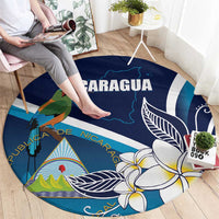 Nicaragua Independence Day Round Carpet Motmot Plumeria Floral