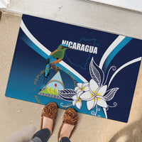 Nicaragua Independence Day Rubber Doormat Motmot Plumeria Floral - Wonder Print Shop