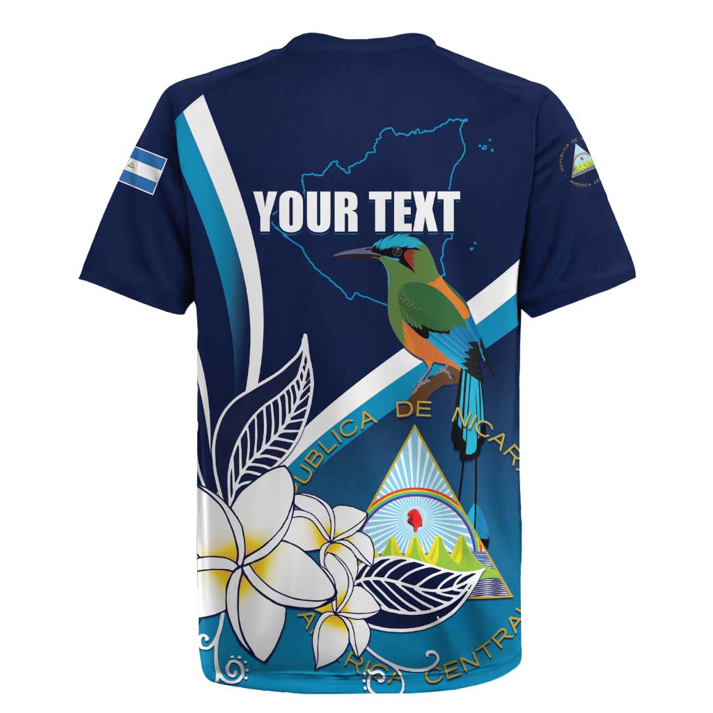 Nicaragua Independence Day Rugby Jersey Motmot Plumeria Floral - Wonder Print Shop