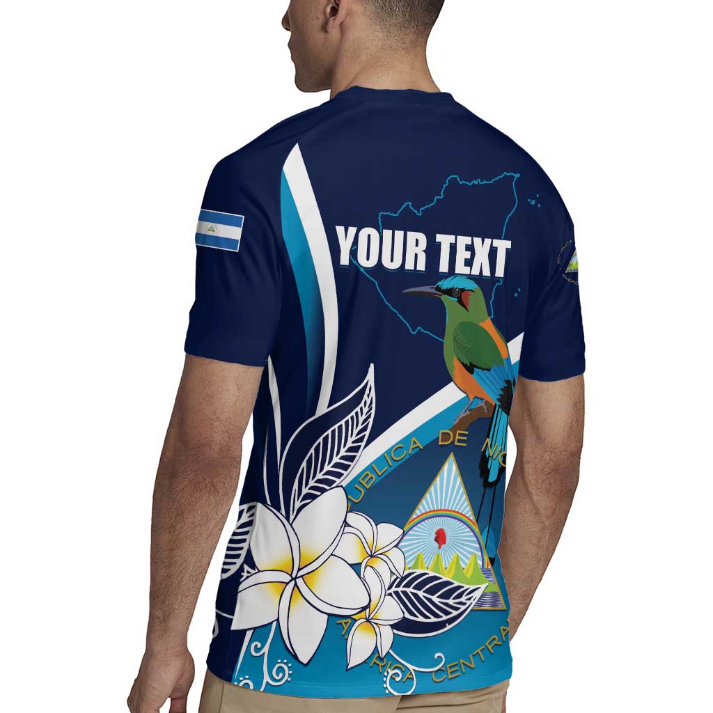 Nicaragua Independence Day Rugby Jersey Motmot Plumeria Floral - Wonder Print Shop