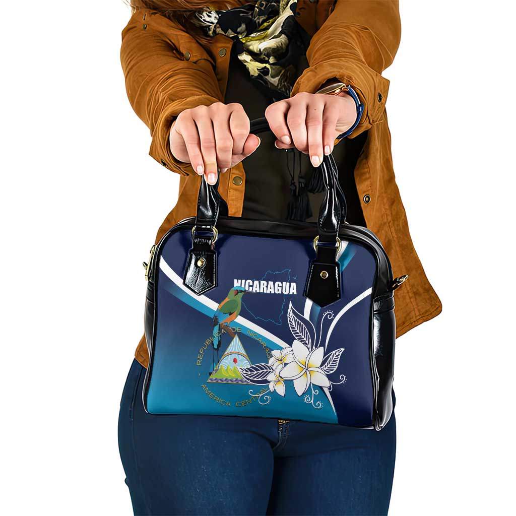 Nicaragua Independence Day Shoulder Handbag Motmot Plumeria Floral