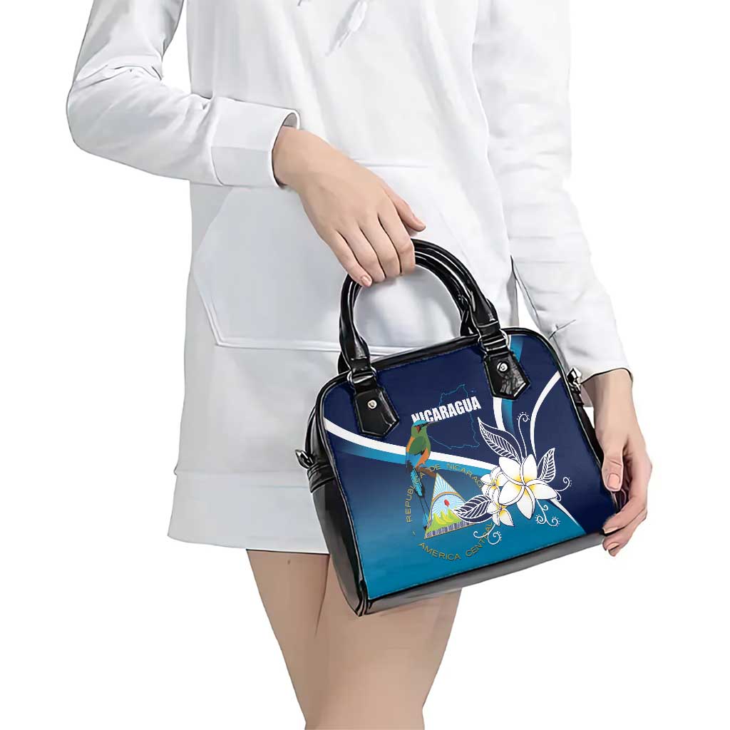 Nicaragua Independence Day Shoulder Handbag Motmot Plumeria Floral