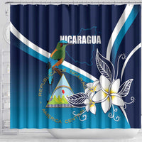 Nicaragua Independence Day Shower Curtain Motmot Plumeria Floral