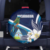 Nicaragua Independence Day Spare Tire Cover Motmot Plumeria Floral - Wonder Print Shop