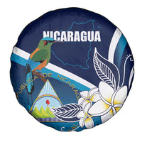 Nicaragua Independence Day Spare Tire Cover Motmot Plumeria Floral - Wonder Print Shop