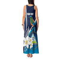 Nicaragua Independence Day Tank Maxi Dress Motmot Plumeria Floral - Wonder Print Shop