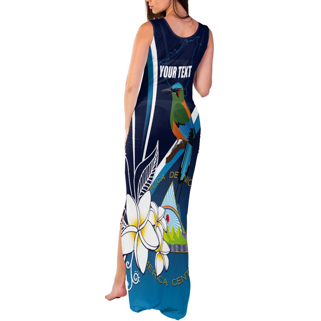 Nicaragua Independence Day Tank Maxi Dress Motmot Plumeria Floral - Wonder Print Shop