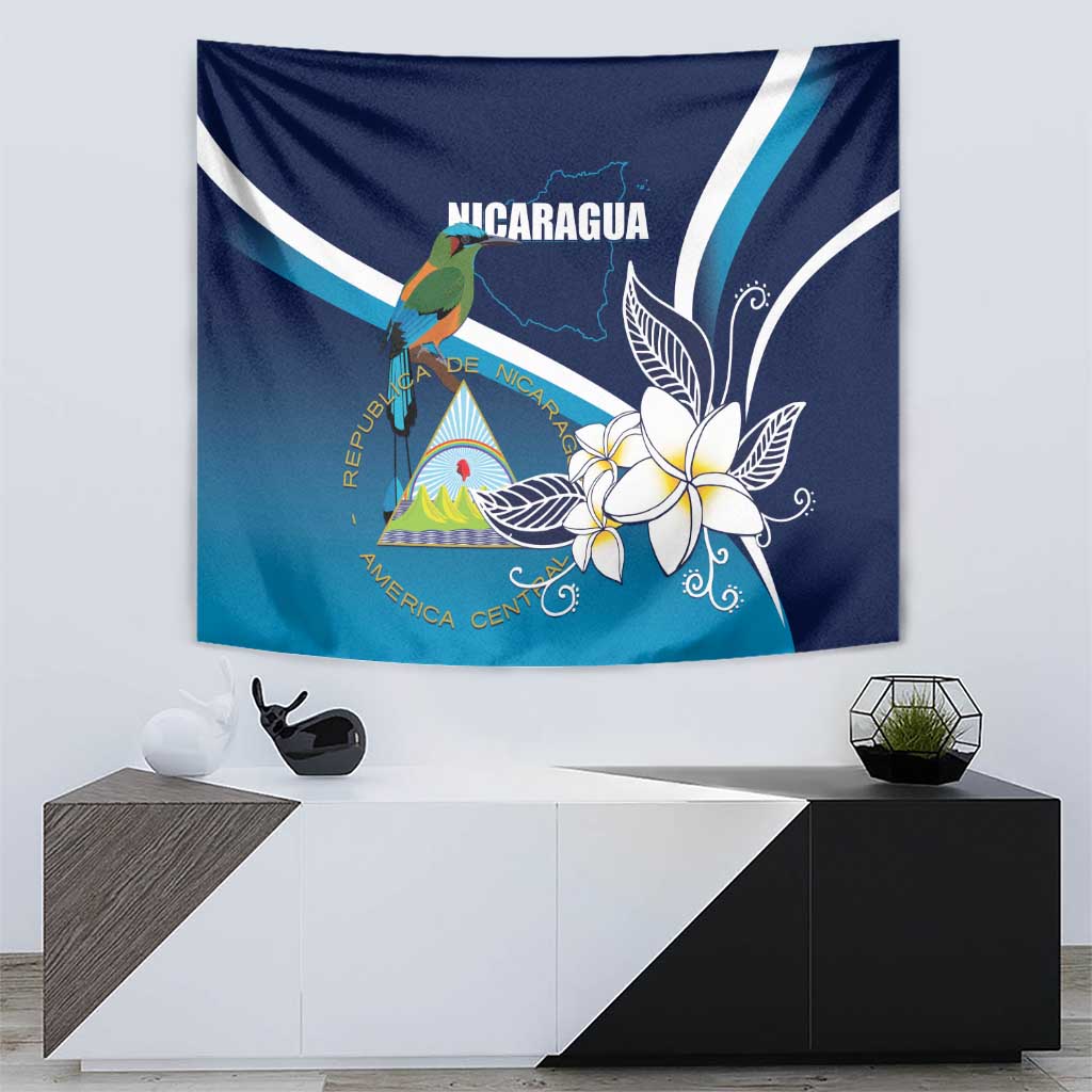 Nicaragua Independence Day Tapestry Motmot Plumeria Floral - Wonder Print Shop