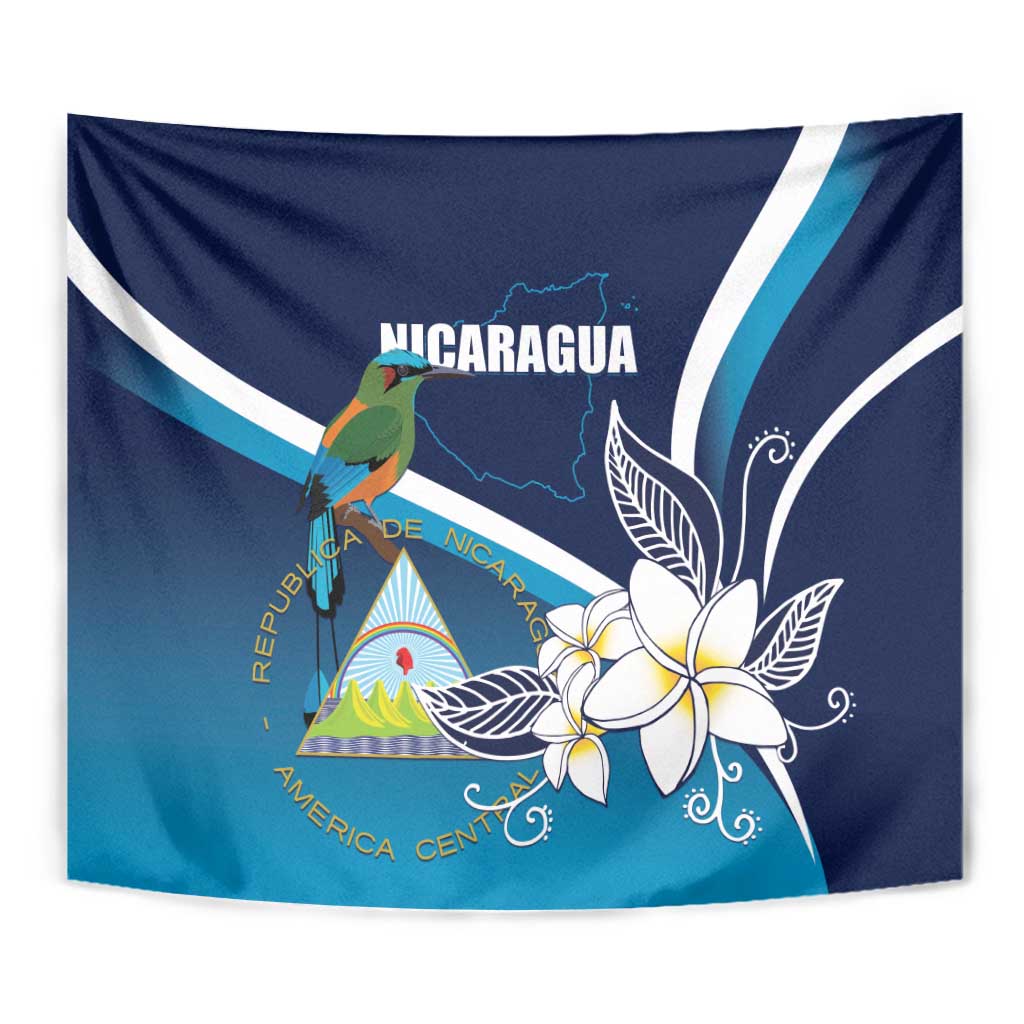 Nicaragua Independence Day Tapestry Motmot Plumeria Floral - Wonder Print Shop