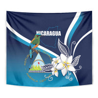 Nicaragua Independence Day Tapestry Motmot Plumeria Floral - Wonder Print Shop