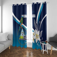 Nicaragua Independence Day Window Curtain Motmot Plumeria Floral - Wonder Print Shop