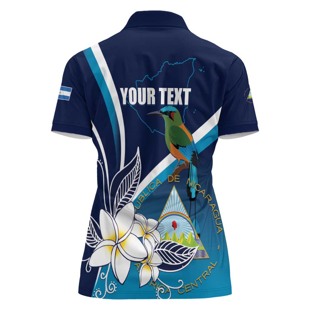 Nicaragua Independence Day Women Polo Shirt Motmot Plumeria Floral - Wonder Print Shop