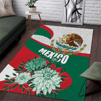 Mexico Independence Day Area Rug Dahlia Flower Aztec Pattern - Wonder Print Shop