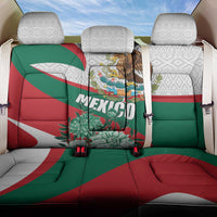 Mexico Independence Day Back Car Seat Cover Dahlia Flower Aztec Pattern - Wonder Print Shop