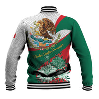 Mexico Independence Day Baseball Jacket Dahlia Flower Aztec Pattern - Wonder Print Shop
