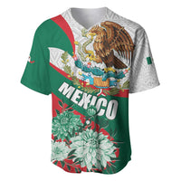 Mexico Independence Day Baseball Jersey Dahlia Flower Aztec Pattern - Wonder Print Shop