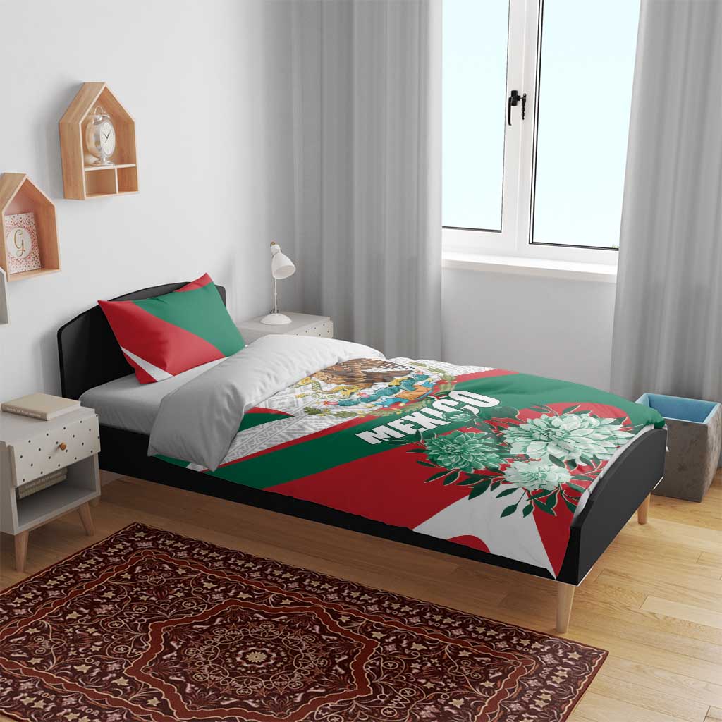 Mexico Independence Day Bedding Set Dahlia Flower Aztec Pattern - Wonder Print Shop