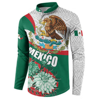 Mexico Independence Day Button Sweatshirt Dahlia Flower Aztec Pattern - Wonder Print Shop