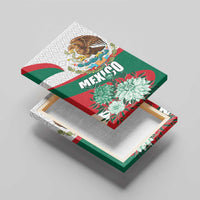 Mexico Independence Day Canvas Wall Art Dahlia Flower Aztec Pattern - Wonder Print Shop