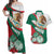 Mexico Independence Day Couples Matching Off Shoulder Maxi Dress and Hawaiian Shirt Dahlia Flower Aztec Pattern - Wonder Print Shop