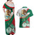 Mexico Independence Day Couples Matching Off Shoulder Maxi Dress and Hawaiian Shirt Dahlia Flower Aztec Pattern - Wonder Print Shop