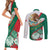 Mexico Independence Day Couples Matching Short Sleeve Bodycon Dress and Long Sleeve Button Shirt Dahlia Flower Aztec Pattern - Wonder Print Shop
