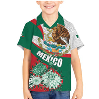Mexico Independence Day Family Matching Mermaid Dress and Hawaiian Shirt Dahlia Flower Aztec Pattern - Wonder Print Shop