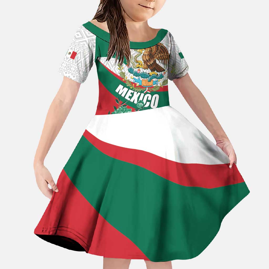 Mexico Independence Day Family Matching Off Shoulder Maxi Dress and Hawaiian Shirt Dahlia Flower Aztec Pattern - Wonder Print Shop