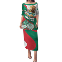 Mexico Independence Day Family Matching Puletasi and Hawaiian Shirt Dahlia Flower Aztec Pattern - Wonder Print Shop