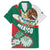 Mexico Independence Day Family Matching Short Sleeve Bodycon Dress and Hawaiian Shirt Dahlia Flower Aztec Pattern - Wonder Print Shop
