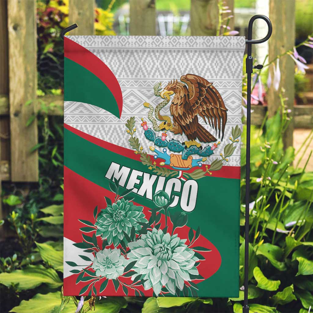 Mexico Independence Day Garden Flag Dahlia Flower Aztec Pattern - Wonder Print Shop
