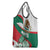 Mexico Independence Day Grocery Bag Dahlia Flower Aztec Pattern