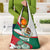 Mexico Independence Day Grocery Bag Dahlia Flower Aztec Pattern