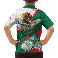 Mexico Independence Day Hawaiian Shirt Dahlia Flower Aztec Pattern - Wonder Print Shop