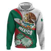 Mexico Independence Day Hoodie Dahlia Flower Aztec Pattern - Wonder Print Shop