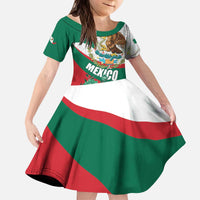 Mexico Independence Day Kid Short Sleeve Dress Dahlia Flower Aztec Pattern - Wonder Print Shop
