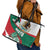 Mexico Independence Day Leather Tote Bag Dahlia Flower Aztec Pattern - Wonder Print Shop