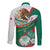 Mexico Independence Day Long Sleeve Button Shirt Dahlia Flower Aztec Pattern - Wonder Print Shop