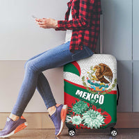 Mexico Independence Day Luggage Cover Dahlia Flower Aztec Pattern - Wonder Print Shop