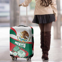 Mexico Independence Day Luggage Cover Dahlia Flower Aztec Pattern - Wonder Print Shop