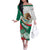 Mexico Independence Day Off The Shoulder Long Sleeve Dress Dahlia Flower Aztec Pattern - Wonder Print Shop