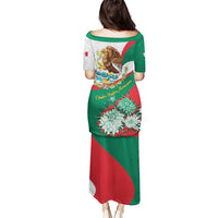 Mexico Independence Day Puletasi Dahlia Flower Aztec Pattern - Wonder Print Shop