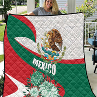 Mexico Independence Day Quilt Dahlia Flower Aztec Pattern - Wonder Print Shop